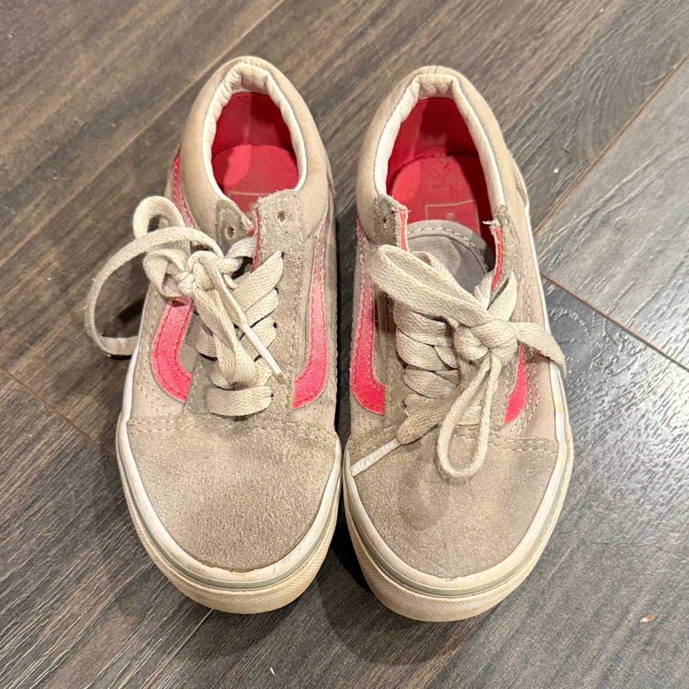 Vans Kids gray and Pink Sneakers size 11.5 kids 8:5